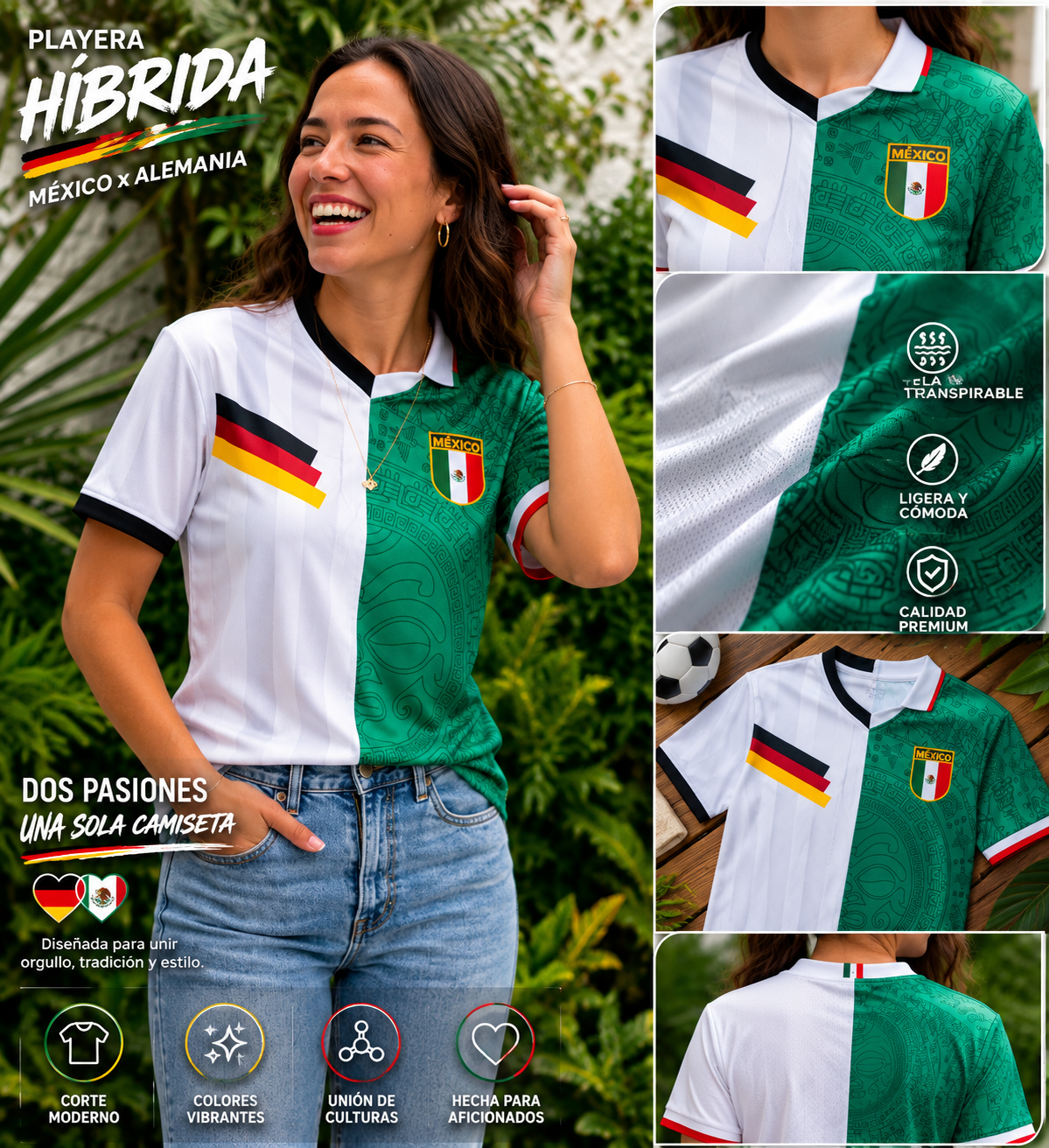 México x Alemania Playera Híbrida